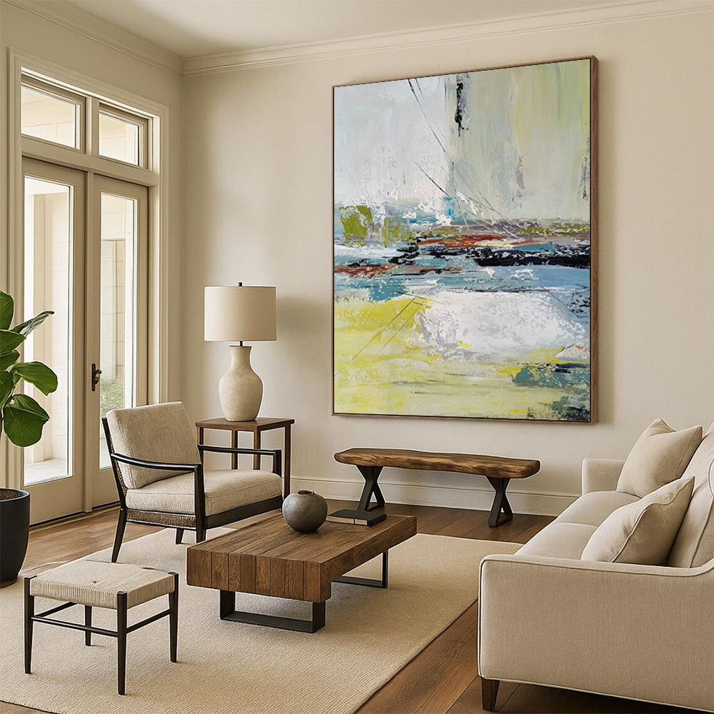 Colorful Abstract Chaos Abstract Expressionist Painting On Canvas DS052