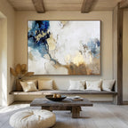 “Blue And Gold Revisited” - Abstract Painting On Canvas DKS509