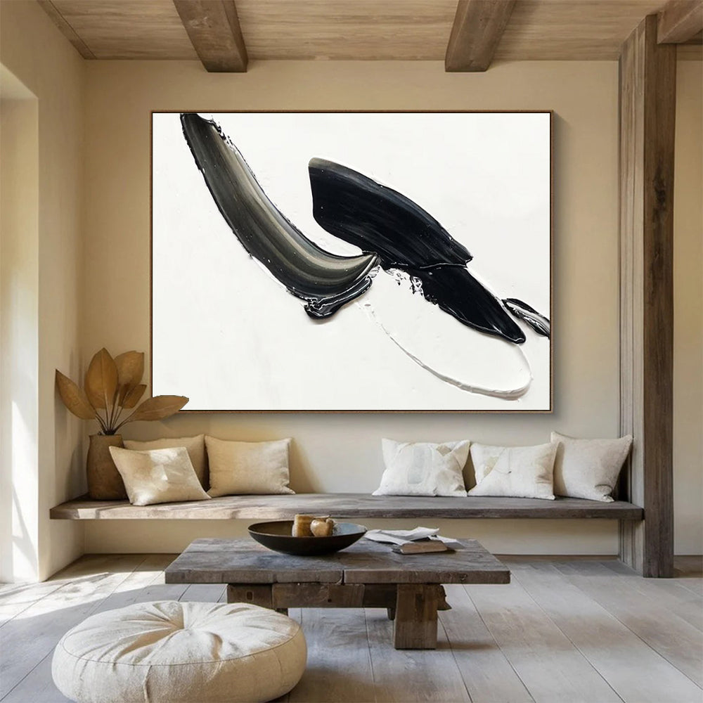 “Dual - Tone Bold Strokes” - Minimalist Oil Painting on Canvas DKS910