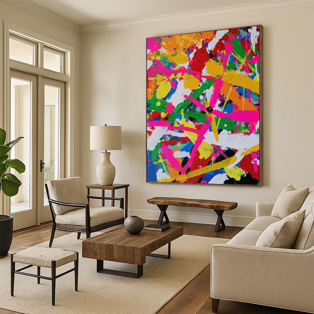 “Color - Explosion Abstract” - Abstract Expressionist Painting On Canvas PT1260