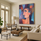 “Cubist Woman’s Portrait” - Cubist Painting On Canvas PT1997