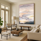 “Neutral Mixed - Media Sketch” - Earthy Tones & Minimalist Forms Painting On Canvas DS166