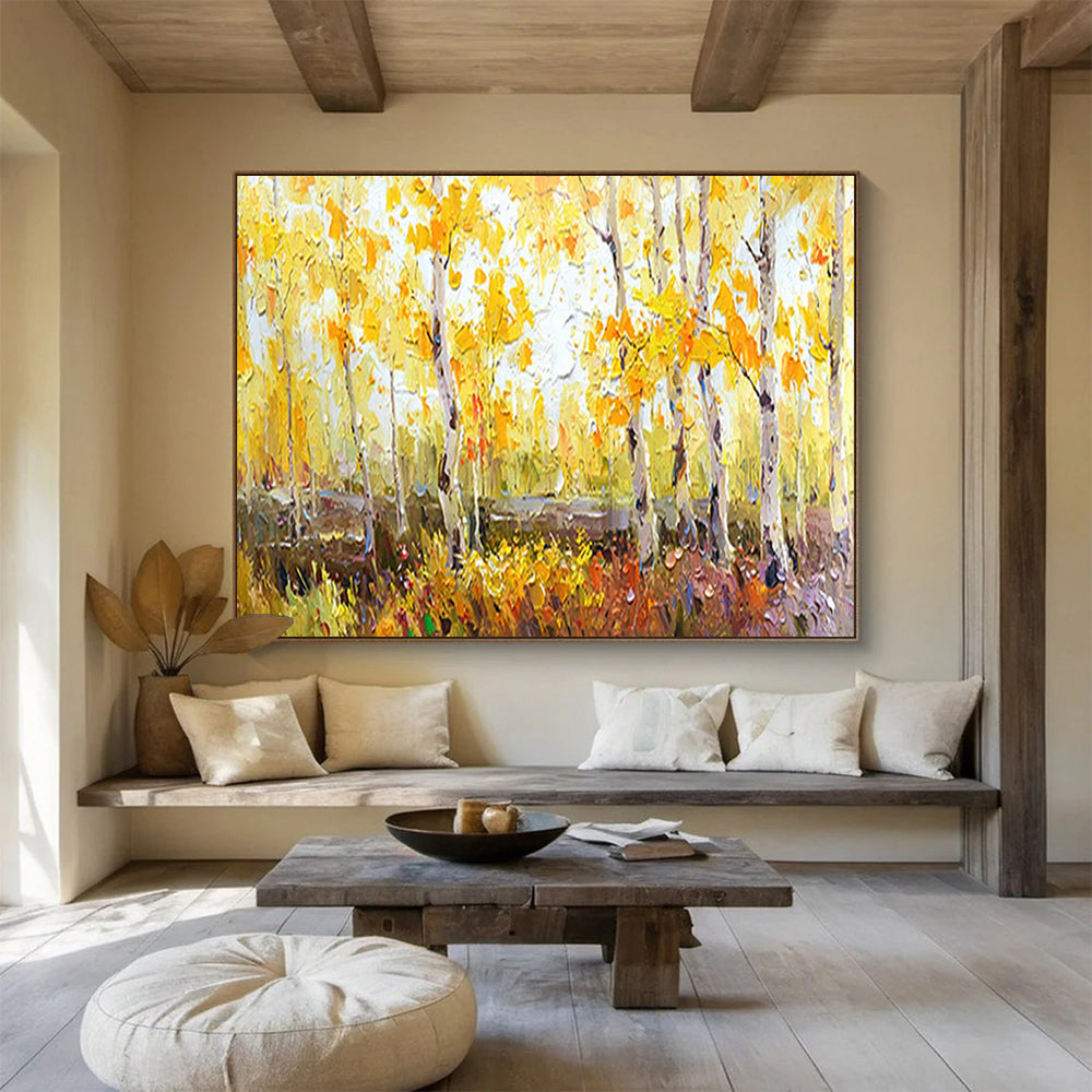 “Golden Autumn Forest” - Impressionistic Landscape Painting On Canvas PT212