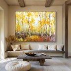 “Golden Autumn Forest” - Impressionistic Landscape Painting On Canvas PT212