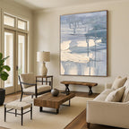 “Grey - White Textured Abstract” - Minimalist Abstract Painting On Canvas PT1292