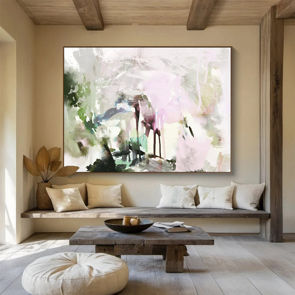 “Pastel - Toned Abstract Blend” - Soft Impressionistic Painting On Canvas PT111