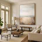 “Seascape in Haze” - Subtle Coastal Tones & Misty Layers Painting On Canvas DS132