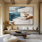 “Teal And Earthy Abstract” - Abstract Painting On Canvas DKS520