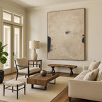 “Ethereal Beige Abstract with Black Accents” - Abstract - Inspired Minimalist Painting On Canvas PT1421
