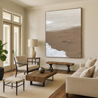 “Beige and White Textured Abstract” - Subtle Landscape - Inspired Painting On Canvas DS375