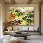“Vibrant Lotus Flower Field” - Expressive Flower Painting, Perfect for Garden Room & Bohemian Living Room DKS635