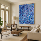 “Blue and White Drip Abstract” - Action - Inspired, Dynamic Painting On Canvas PT1560