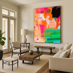 “Colorful Abstract Layered Collage” - Contemporary Abstract Painting On Canvas PT2010