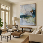 “Abstract Gray and Teal Textures” - Abstract Textured Painting On Canvas PT1922