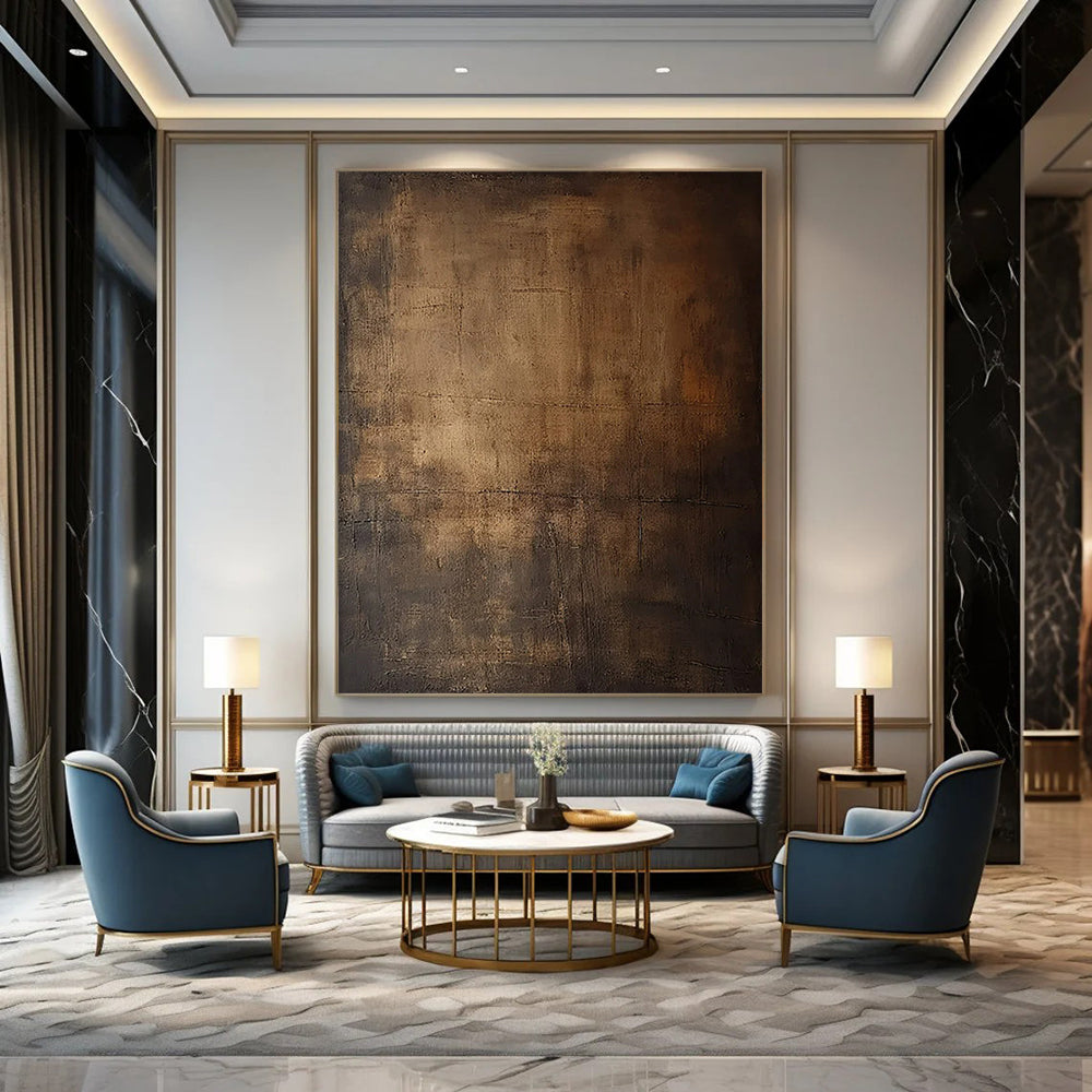 Dark Brown Textured, "Earthy Abyss" – Abstract Textured Painting On Canvas PS0944