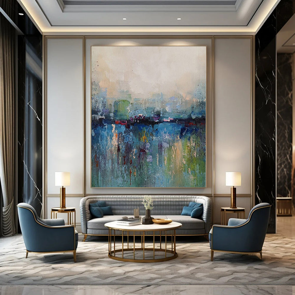 Colorful with Blurred Horizons "Dreamy Dusk" Abstract Landscape Painting On Canvas PS1120