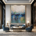 Colorful with Blurred Horizons "Dreamy Dusk" Abstract Landscape Painting On Canvas PS1120