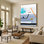 “Grey - Blue Abstract Landscape” - Minimalist Abstract Painting On Canvas PT1098