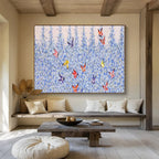 Butterflies in Blue: Whimsical & Colorful Painting for Children’s Bedroom & Garden - Themed Restaurant DKS659