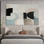 “Pastel and Black Abstract Fusion” - Abstract Painting on Canvas, Perfect for Bedroom & Reading Nook DKS583