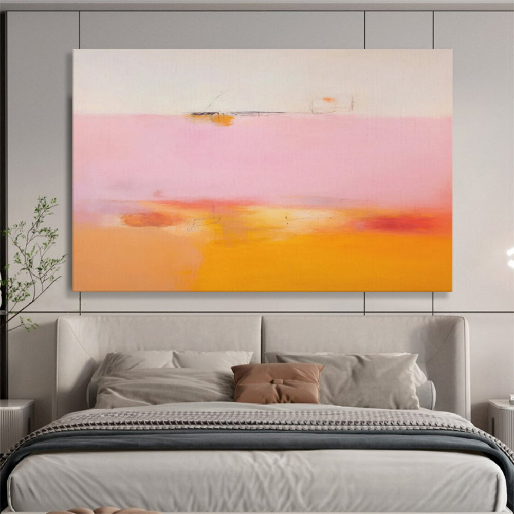 “Minimalist Pink Horizon” - Color - Field Painting On Canvas DKS476