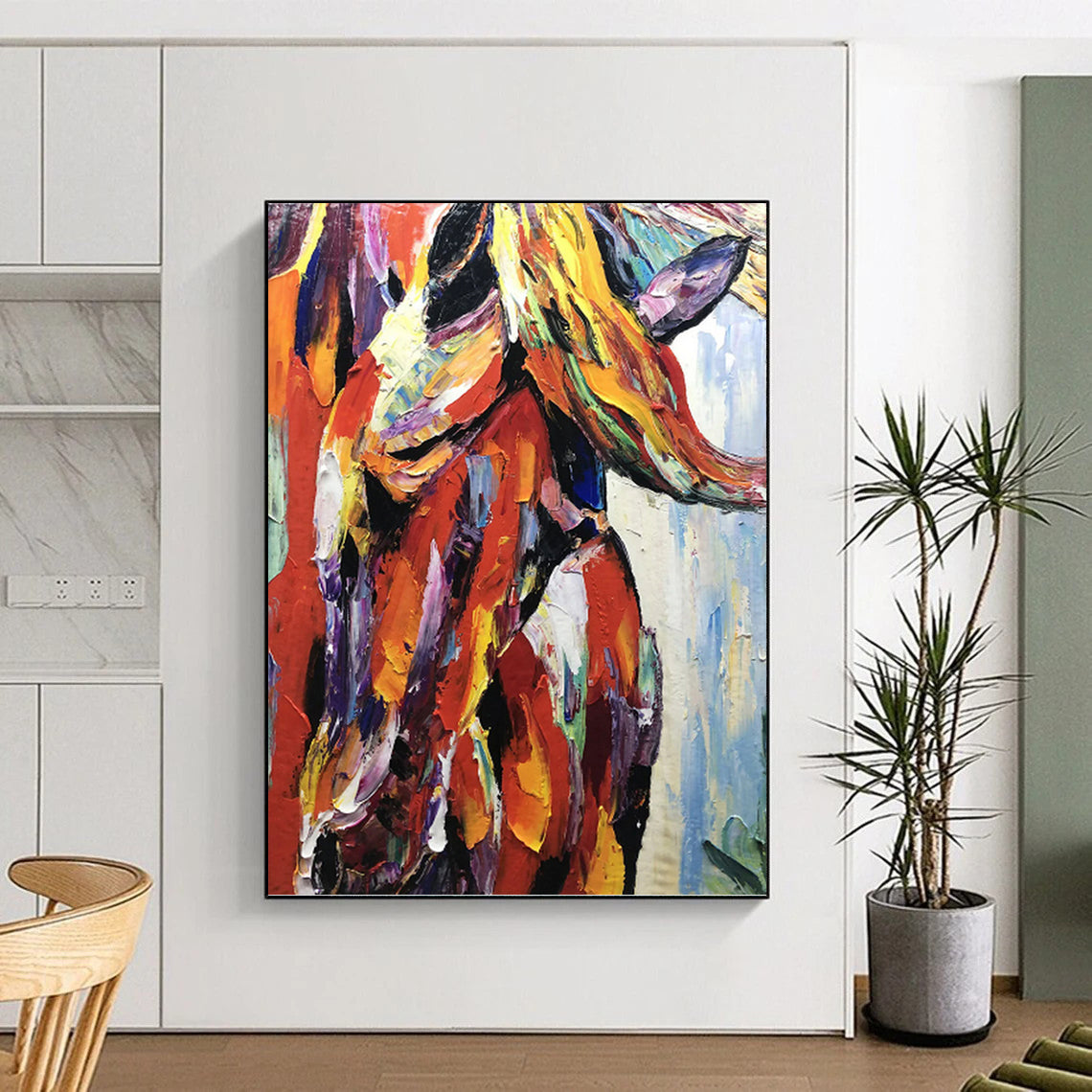 “Colorful Horse Portrait” - Expressionist Animal Painting On Canvas PT1272
