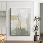 “Neutral Tones Abstract” - Beige, Gray, White Abstract Painting On Canvas PS0438