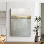 “Soft - Toned Lake Landscape” - Landscape, Pastel - Colored Painting On Canvas PT1511