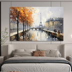 “Autumn Paris Scene” - Impressionistic Landscape Painting On Canvas PT171