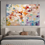 “Colorful Abstract Blossom” - Impasto Abstract Painting On Canvas DKS862