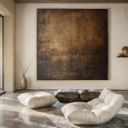 Dark Brown Textured, "Earthy Abyss" – Abstract Textured Painting On Canvas PS0944