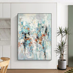 Soft Blues and Grays, "Cloudy Reverie" – Abstract Impressionist Painting On Canvas PS0890