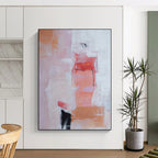 “Soft Pink Abstract Shapes” - Pastel Abstract Painting On Canvas PS0221