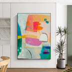 “Colorful Shapes Abstract” - Contemporary Abstract Painting On Canvas PS0093