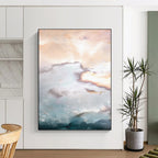 “Golden Clouds & Soft Hues” - Pastel Tones with Gold Accents Painting On Canvas DS165