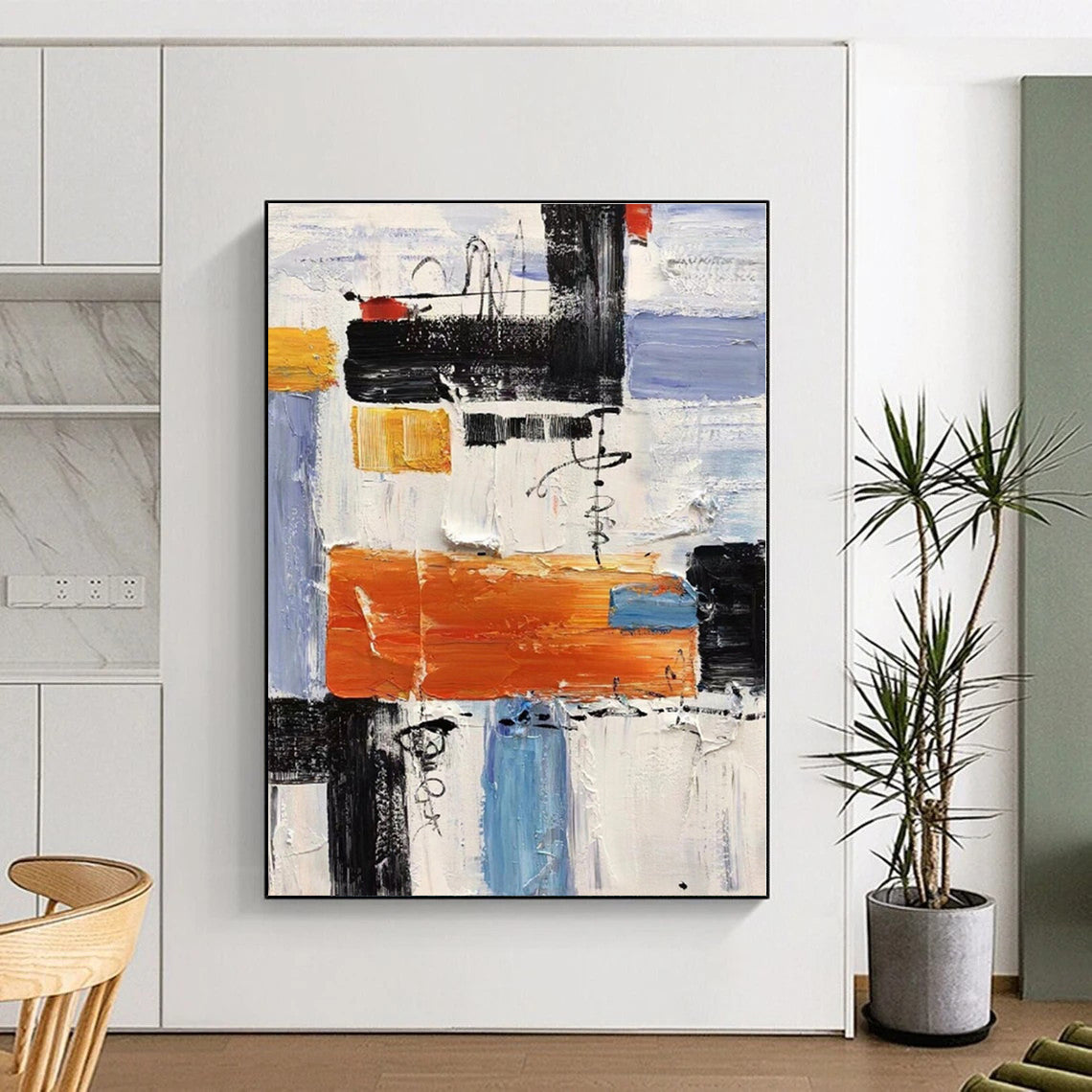 “Vibrant Abstract Composition” - Colorful Abstract Painting On Canvas PS0412