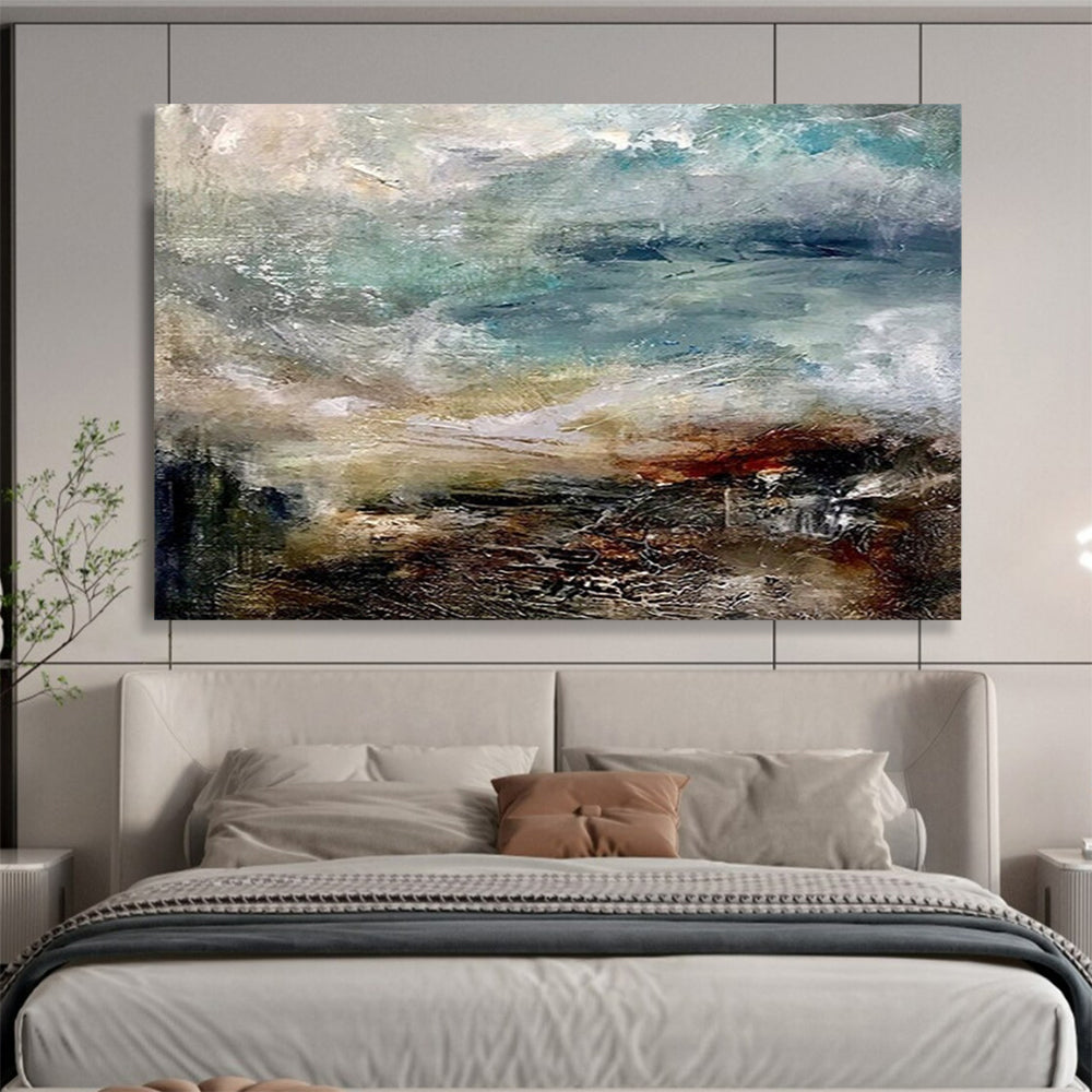 “Dynamic Abstract Impasto Seascape” - Textured Ocean Painting On Canvas PT015