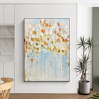 “Textured Golden Trees” - Impressionist - Inspired Landscape Painting On Canvas PT1441