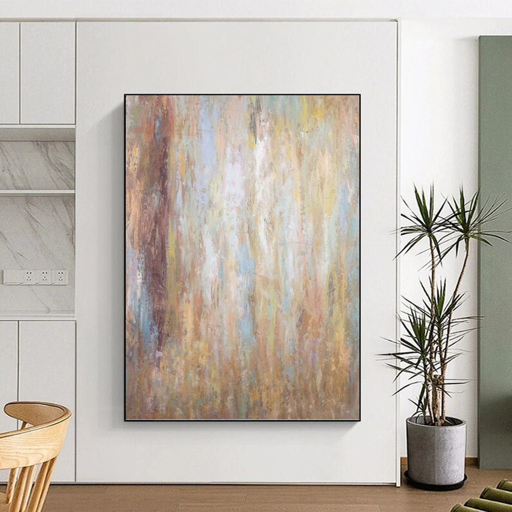 “Warm Tones Blend: Earthy Hues Abstract” - Textured Abstract Painting On Canvas PT0946