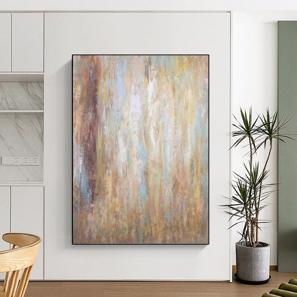 “Warm Tones Blend: Earthy Hues Abstract” - Textured Abstract Painting On Canvas PT0946