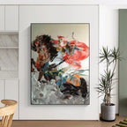 “Chinese Warrior on Horseback” - Oriental, Heroic - Themed Painting On Canvas PT1589