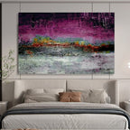 “Purple - hued Textured Abstract” - Mood - setting Abstract Painting On Canvas DKS391