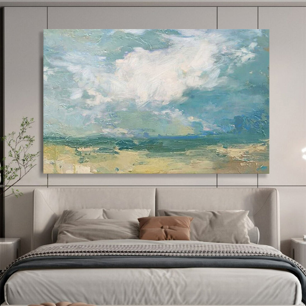 “Soft Abstract Landscape” - Muted Tones “Gentle Morning” Painting On Canvas PT1663