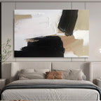 Neutral Palette with Contrast - Elegant Abstract Painting On Canvas DKS316