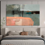 Grey and Orange Abstract Painting On Canvas DKS075