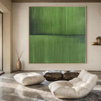 “Solid Green Serenity” - Minimalist Textured Painting On Canvas PS0197