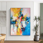 “Explosive Color Cascade of Joy” - Passionate Abstract Painting On Canvas PS0227