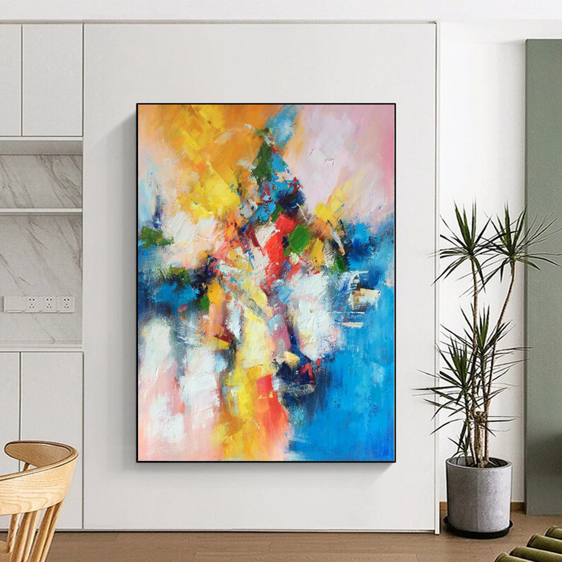 “Explosive Color Cascade of Joy” - Passionate Abstract Painting On Canvas PS0227