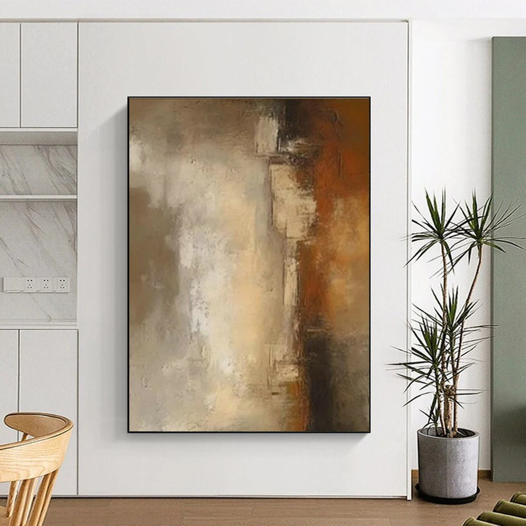 “Neutral Abstract Gradient” - Brown, Beige, Gray Abstract Gradient Painting PS0599