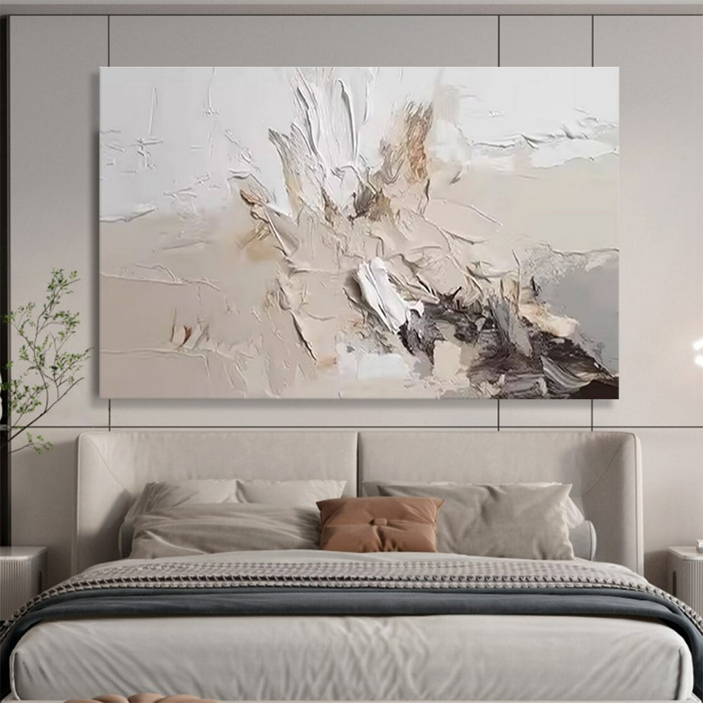 “Neutral Textured Abstract” - Textured Abstract Painting, Suitable for Minimalist Home & Art Studio DKS618